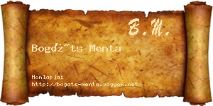 Bogáts Menta névjegykártya